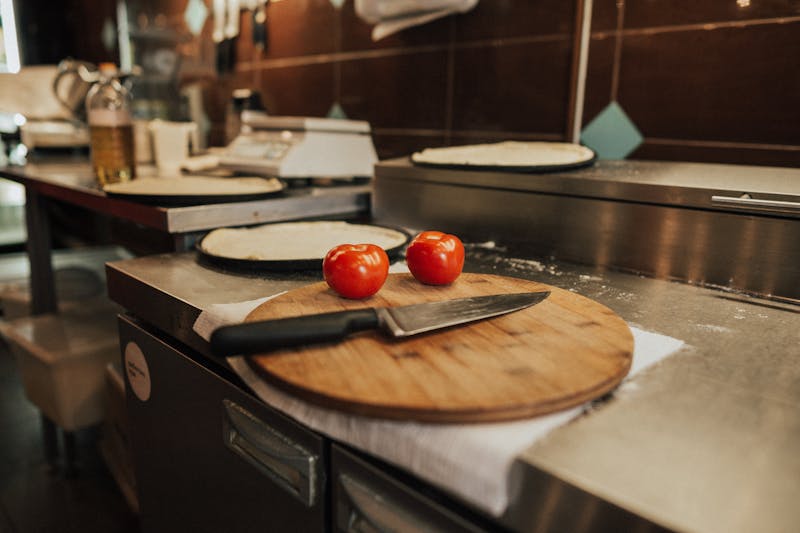 Jet's Pizza restaurant interior with warm lighting and welcoming atmosphere